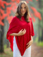 Poppy Red Classic Poncho Signature Cashmere