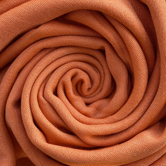 Rich Apricot Pashmina - Cut Fringe Signature Cashmere