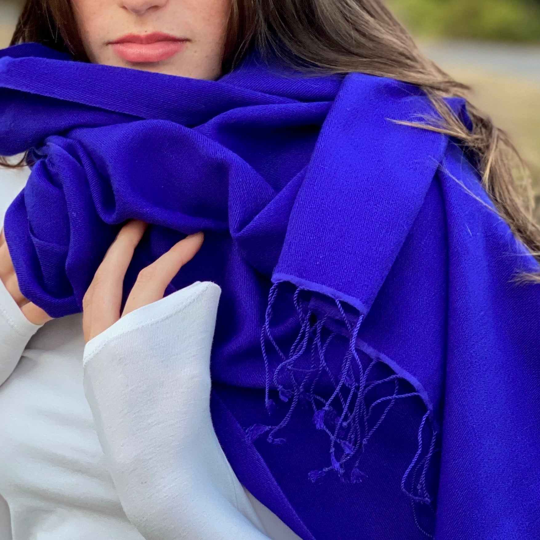 Sapphire Blue Classic Pashmina