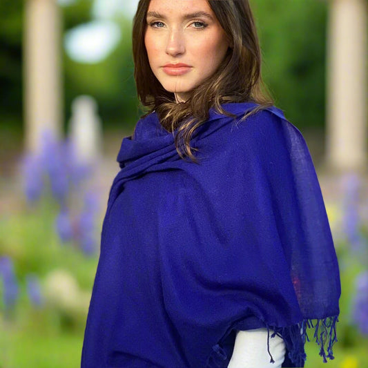 Sapphire Blue Ring Pashmina Signature Cashmere