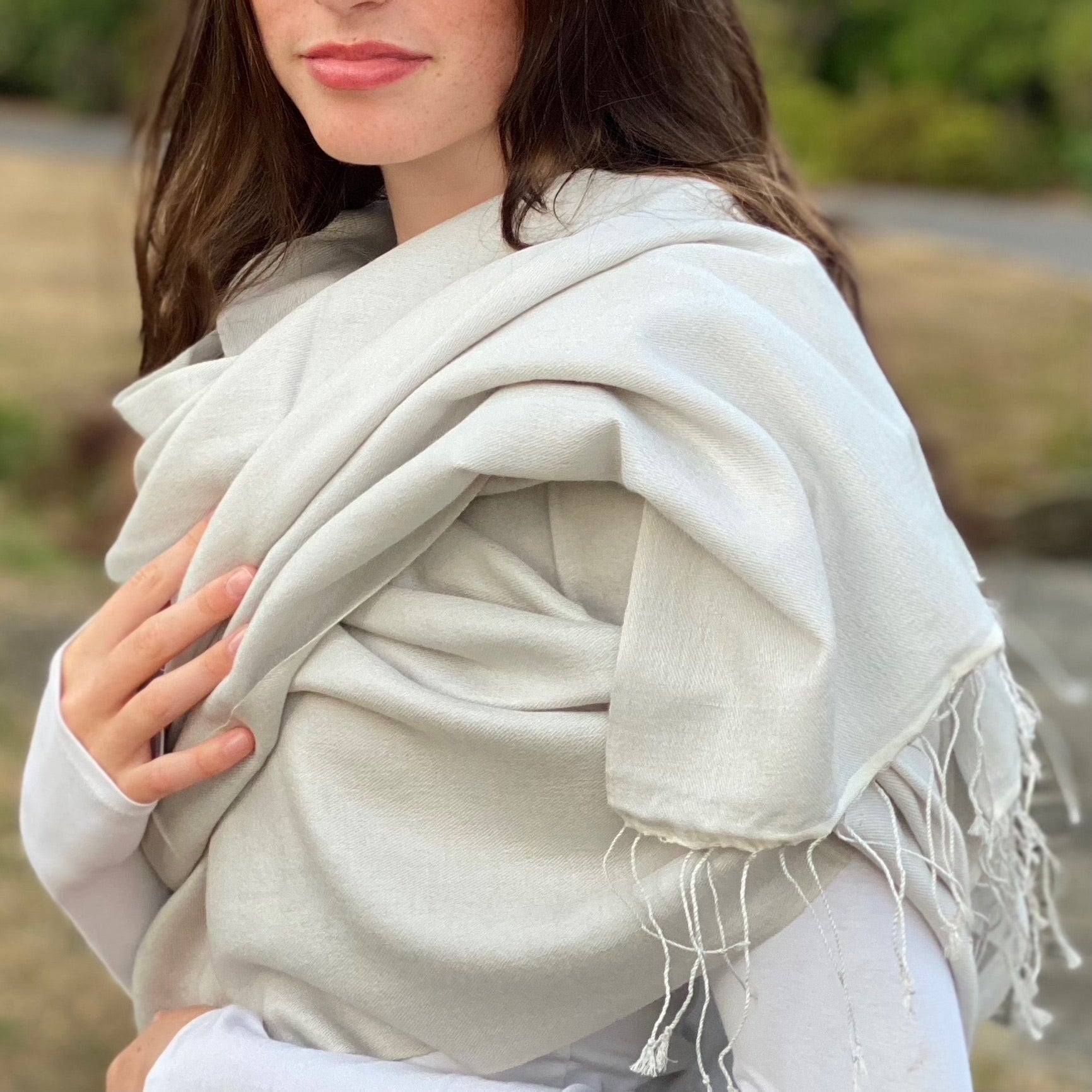 Silver Grey Classic Pashmina Signature Cashmere