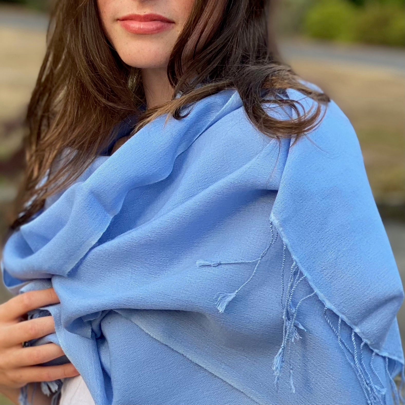 Sky Blue Classic Pashmina Signature Cashmere