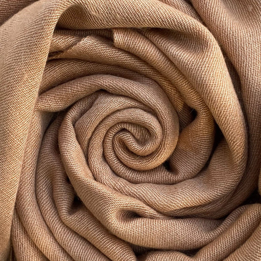 Soft Chestnut Pashmina - Cut Fringe Signature Cashmere