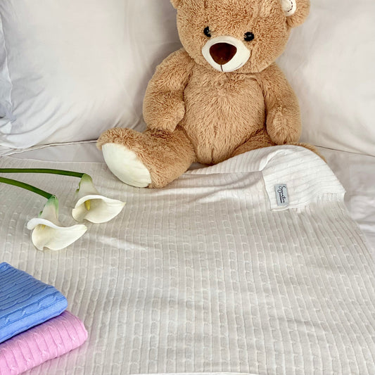 Soft White Cashmere Baby Blanket Signature Cashmere