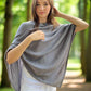 Storm Grey Classic Poncho Signature Cashmere