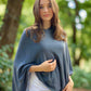 Storm Grey Classic Poncho Signature Cashmere