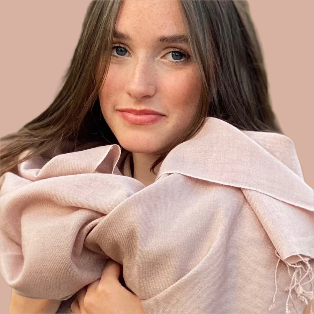 Tapioca Cream Ring Pashmina Signature Cashmere