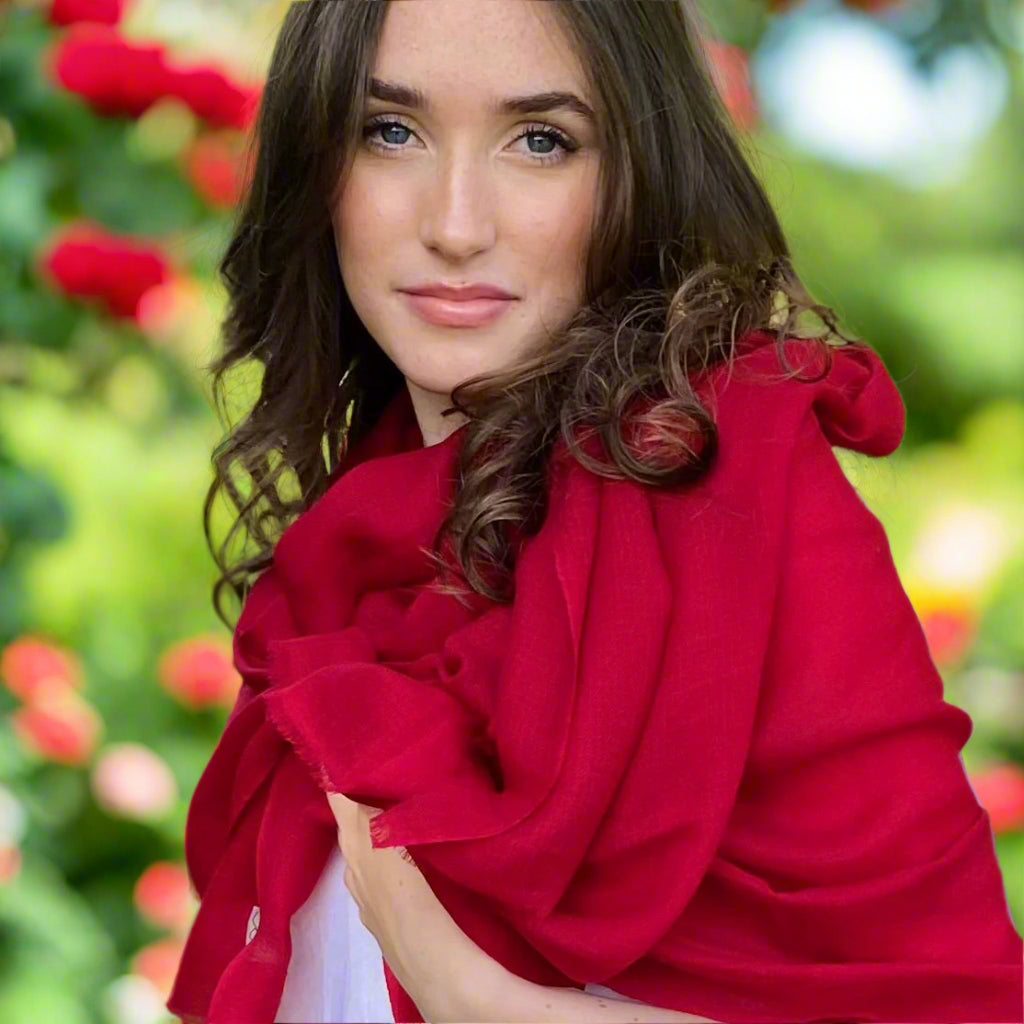 Valentine Red Ultra Fine Pashmina Signature Cashmere